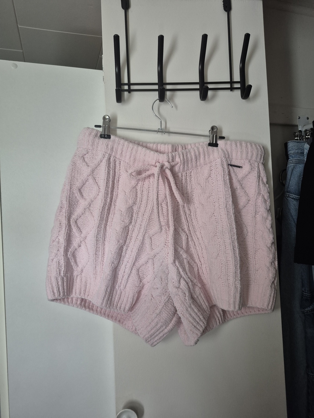 La Vie En Rose Pale Pink Plush Knit Shorts
